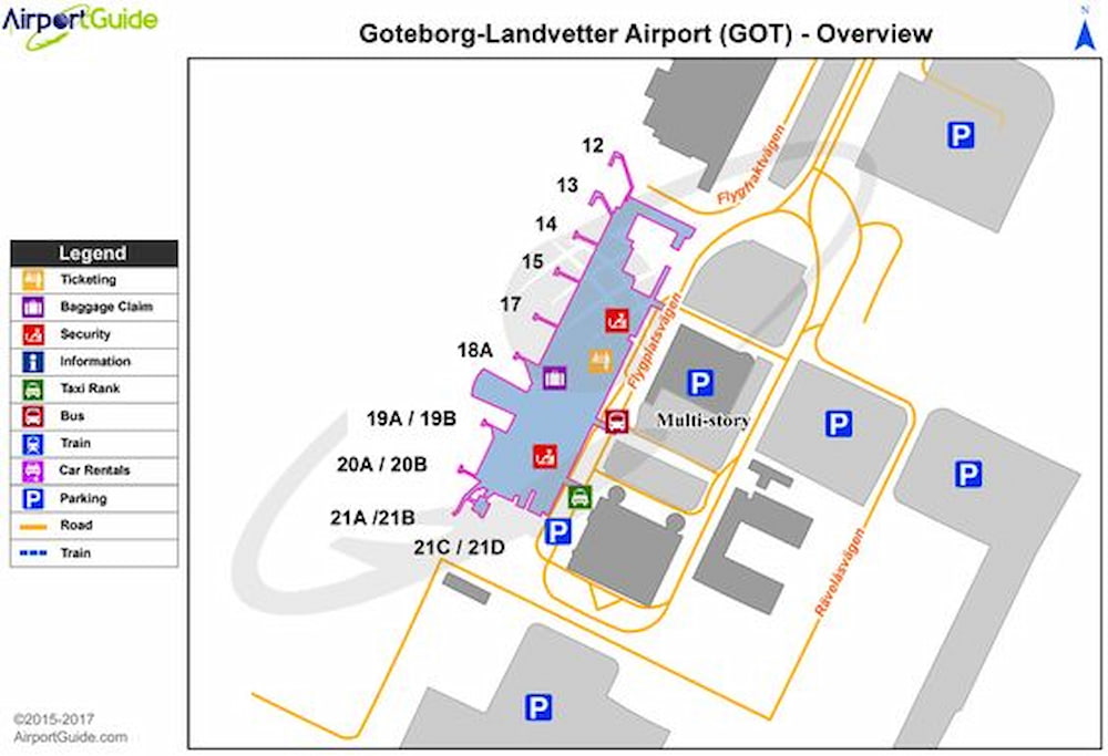 Getting a SIM Card at Gothenburg Landvetter Airport- Airport map